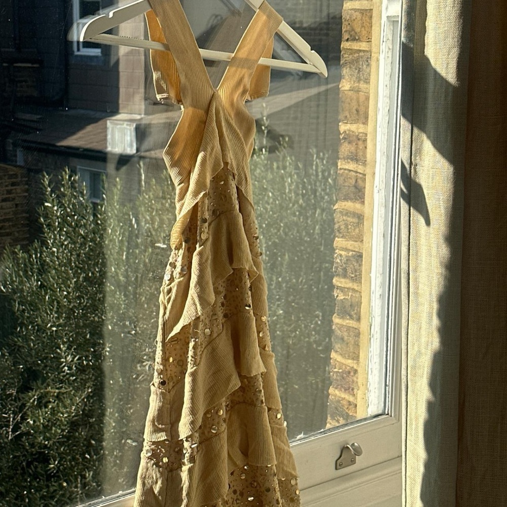 Beautiful hand crafted Golden Shimmery Sequin Dress